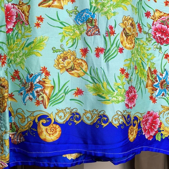 Rare silk Versace La Mer print button down shirt - Picture 7 of 9